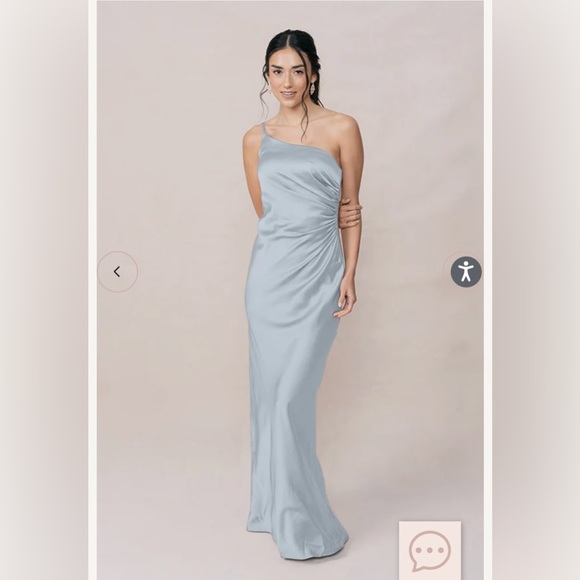 Revelry Jade Satin Bridesmaid/Wedding Guest Dress - Sky Blue 738 - Picture 1 of 6